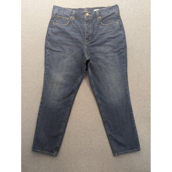 J Crew Jeans Womens 31 Blue High-Rise Straight Premium Edition Button Fly Denim - Picture 1 of 16